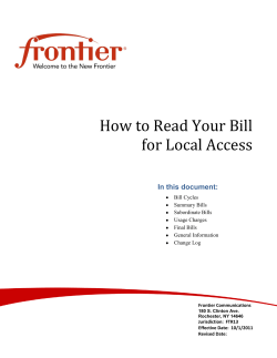 How to Read Your Bill for Local Access In this document: