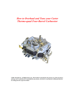 How to Overhaul and Tune your Carter Thermo-quad Four-Barrel Carburetor
