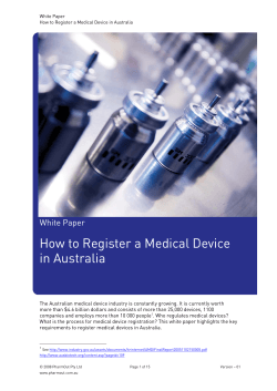 How to Register a Medical Device in Australia  White Paper