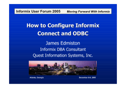 How to Confi gure Informix Connect and ODBC