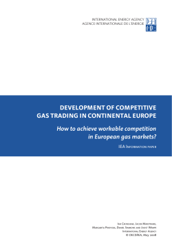DEVELOPMENT OF COMPETITIVE GAS TRADING IN CONTINENTAL EUROPE in European gas markets?