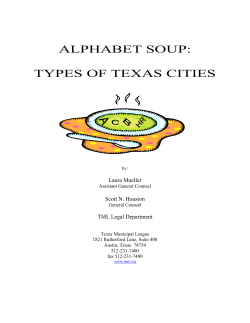 ALPHABET SOUP:  TYPES OF TEXAS CITIES Laura Mueller