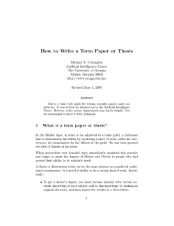 How to Write a Term Paper or Thesis