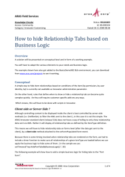How to hide Relationship Tabs based on Business Logic ARAS Field Services