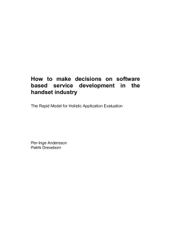 How to make decisions on software based service development in the