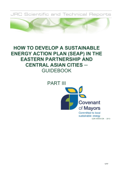 HOW TO DEVELOP A SUSTAINABLE ENERGY ACTION PLAN (SEAP) IN THE
