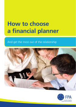 How to choose a financial planner Page 1