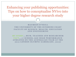 Enhancing your publishing opportunities: Tips on how to conceptualise NVivo into