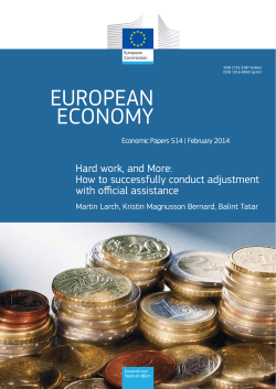EUROPEAN ECONOMY Hard work, and More: How to successfully conduct adjustment