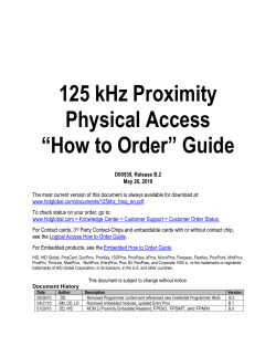 125 kHz Proximity Physical Access “How to Order” Guide