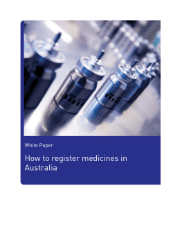 How to register medicines in Australia White Paper