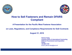 How to Sell Fasteners and Remain DFARS Compliant