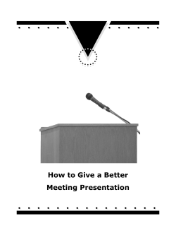 How to Give a Better Meeting Presentation