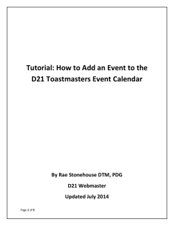 Tutorial: How to Add an Event to the