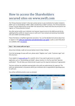 How to access the Shareholders secured sites on www.swift.com