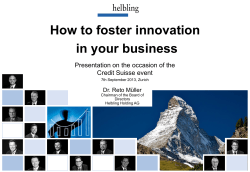 How to foster innovation in your business Credit Suisse event