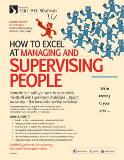 SUPERVISING PEOPLE HOW TO EXCEL AT