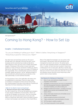 Coming to Hong Kong? – How to Set Up