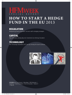 HFM WEEK HOW TO START A HEDGE FUND IN THE EU
