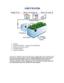 GREYWATER  what it is . . . how to treat it ....