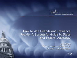 How to Win Friends and Influence and Federal Advocacy 1-D