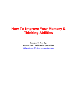 How To Improve Your Memory &amp; Thinking Abilities