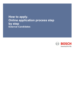 How to apply. Online application process step by step External Candidates