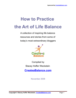 How to Practice the Art of Life Balance