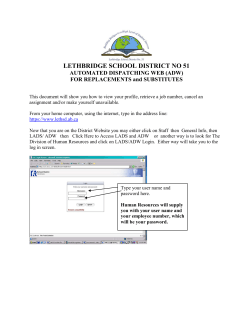 LETHBRIDGE SCHOOL DISTRICT NO 51 AUTOMATED DISPATCHING WEB (ADW)