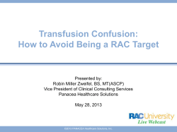 Transfusion Confusion: How to Avoid Being a RAC Target