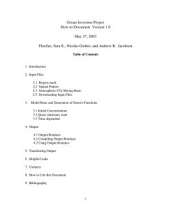 Ocean Inversion Project How-to-Document  Version 1.0 May 27, 2003