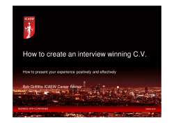 How to create an interview winning C.V. BUSINESS  WITH CONFIDENCE