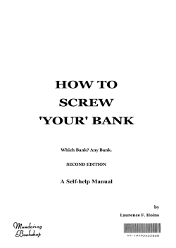 HOW TO SCREW 'YOUR' BANK