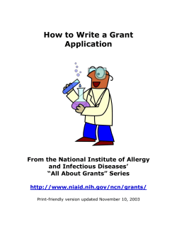 How to Write a Grant Application From the National Institute of Allergy