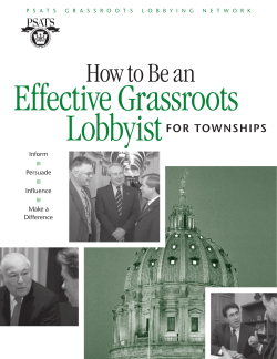 Effective Grassroots Lobbyist How to Be an for Townships