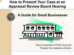 How to Present Your Case at an Appraisal Review Board Hearing