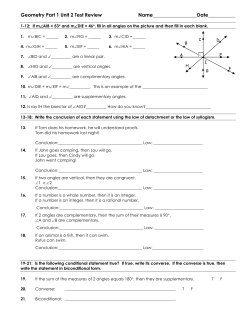 Geometry Part 1 Unit 2 Test Review  Name__________________Date___________