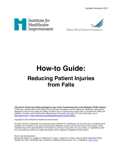 How-to Guide: Reducing Patient Injuries from Falls