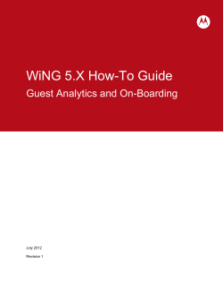 WiNG 5.X How-To Guide  Guest Analytics and On-Boarding July 2012