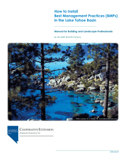 How to Install Best Management Practices (BMPs) in the Lake Tahoe Basin C