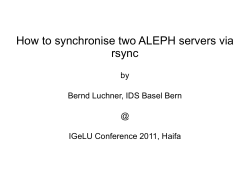 How to synchronise two ALEPH servers via rsync  by
