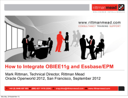 How to Integrate OBIEE11g and Essbase/EPM T :