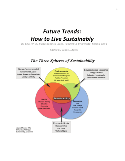   Future Trends:  How to Live Sustainably    