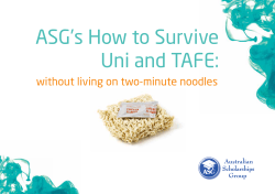 ASG’s How to Survive Uni and TAFE: without living on two-minute noodles