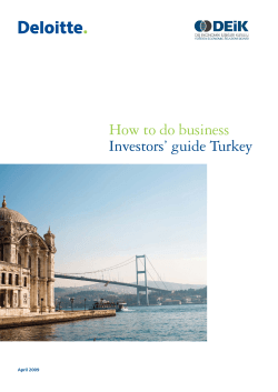 How to do business Investors’ guide Turkey April 2009