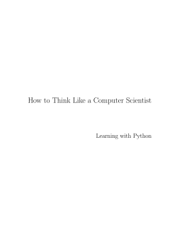 How to Think Like a Computer Scientist Learning with Python