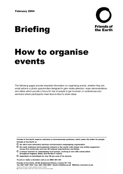 Briefing How to organise events