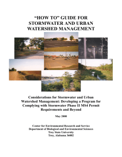 “HOW TO” GUIDE FOR STORMWATER AND URBAN WATERSHED MANAGEMENT