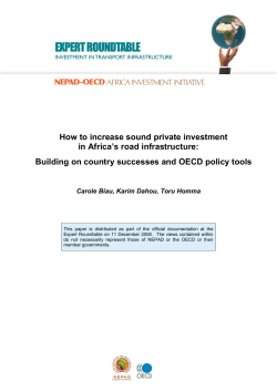 How to increase sound private investment in Africa’s road infrastructure: