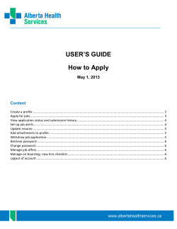 USER’S GUIDE How to Apply May 1, 2013